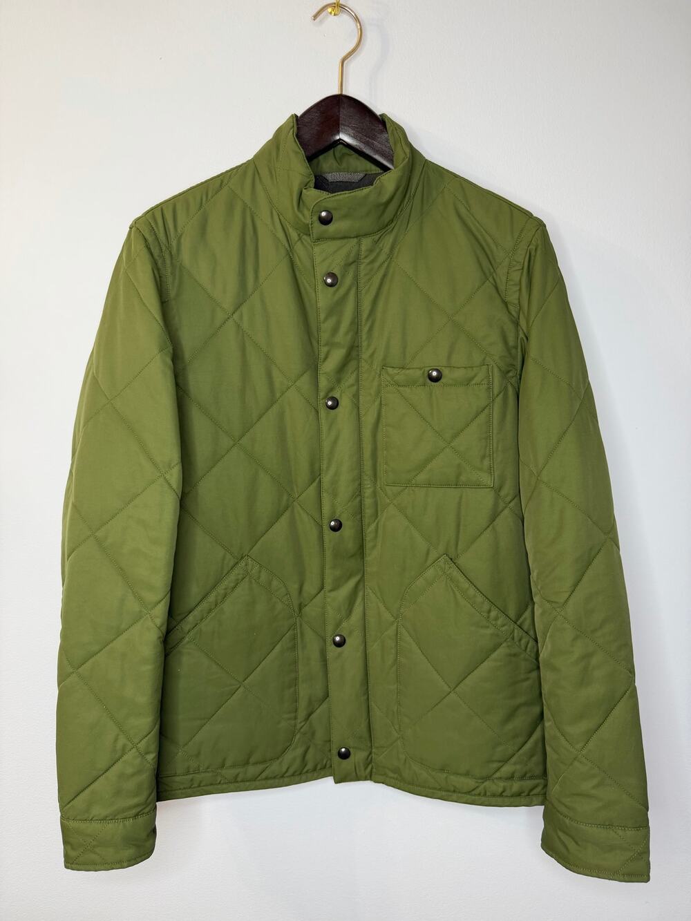 J Crew Outerwear Sussex NX-631 Quilted Jacket Mens M Olive Green Insulated Coat